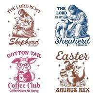 Four different t - shirts with the words, the lord is my shepherd, the lord is my vector