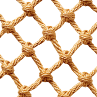 A close up of a rope net with knots png