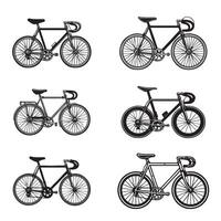 Bicycle Silhouette Set Featuring Cycle Illustrations vector