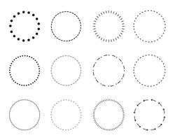 Collection Of Dotted Ring Frame Clipart, Various Dotted Circle Illustration, Dotted Lines And Stitches Design Sublimation vector