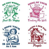 Four different t - shirts with different designs vector