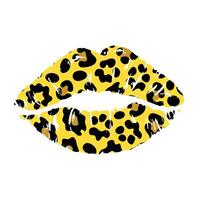 Expressive Red Lips Digital Sublimation Design vector