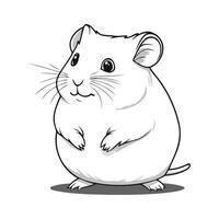 White Hamster Illustration Cute vector