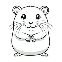 Happy Fat Hamster In Cartoon Style vector