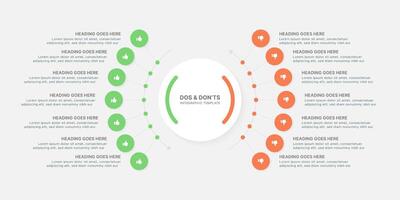 Comparison Dos and Donts Infographic Template Design vector