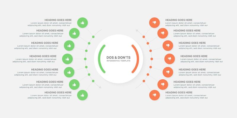 Comparison Dos and Donts Infographic Template Design
