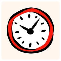 Hand-Drawn Alarm Clock Doodle with Ringing Bell with background cream vector