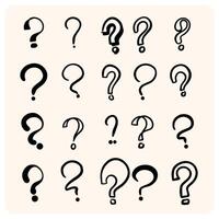Hand-Drawn Question Mark Doodle Set with background cream vector