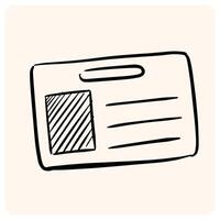 Hand-Drawn ID Card Sketch with Placeholder Information with background cream vector