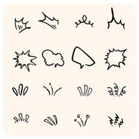 Hand-Drawn Doodle Emphasis Lines and Scribbles Set with background cream vector