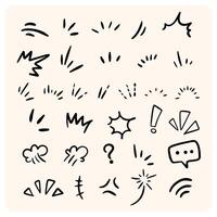 Hand-Drawn Doodle Underline and Emphasis Shapes Set with background cream vector