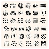 Hand Drawn Abstract Doodle Elements Set with background cream vector