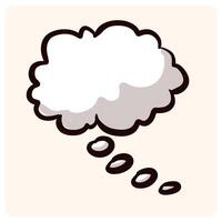Hand Drawn Thought Bubble Icon with background cream vector