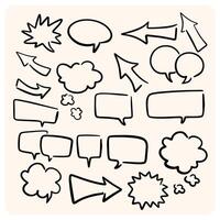 Collection of Hand-Drawn Speech Bubbles and Thought Balloons vector