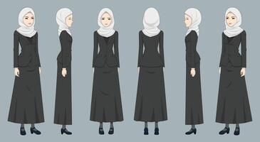 woman headscarf with with multiple view vector
