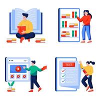 Set of Education and Learning Flat Illustrations vector