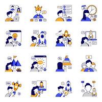 Modern Set of Initiation Flat Icons vector