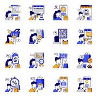 Modern Set of Ecommerce Flat Icons vector