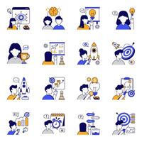 Modern Set of Launch Flat Icons vector
