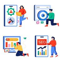 Set of Web Flat Illustrations vector