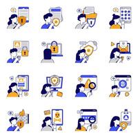 Modern Set of Security Flat Icons vector