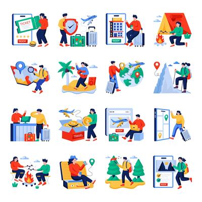 Set of Travel Flat Illustrations