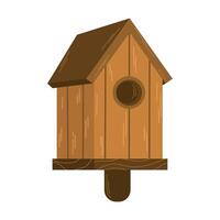 Spring birds house single element. Cute craft houses for birds flat line elements white background vector