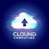 Cloud-Computing-Technology-Concept Upload Data vector