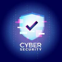 Cybersecurity-Digital-Shield Protection Technology vector