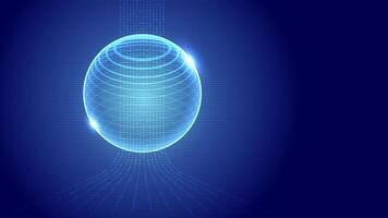 Digital-Glowing-Sphere-Tech Wireframe Concept vector