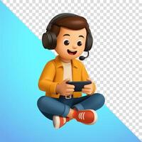 Male streamer playing game with smartphone, 3d Suitable for social media and advertising vector