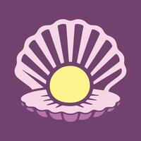 pearl shells flat icon vector