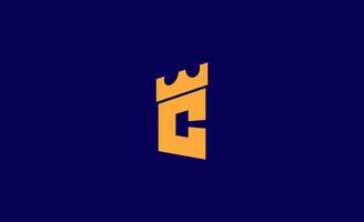 Logo Castle with Initial C. Strong, Bold and Minimal concept design. vector
