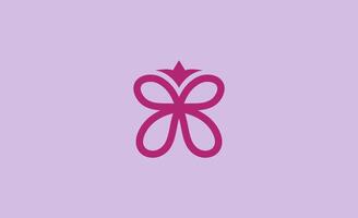 Logo Crown Butterfly Premium, Beauty and Feminine concept. vector