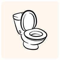 Hand-Drawn Toilet or WC Doodle Icon with background cream vector