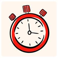 Hand-Drawn Stopwatch Doodle Icon with background cream vector