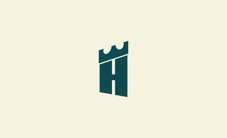 Logo Castle with Initial H. Strong, Bold and Minimal concept design. vector