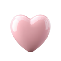 Smooth pink heart shape symbolizing love and affection with isolated background for digital design uses png