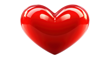 Bright red heart symbol representing love and affection against a neutral background in a clean, isolated format png