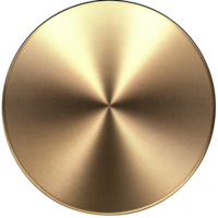 Elegant round gold metallic surface with a polished finish for design or decor purposes png