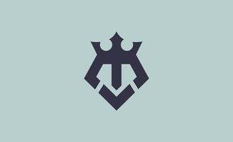 Crown Logo with Letter T. Elegant, King, Royal and Premium concept for Luxury and jewellery Brand. vector