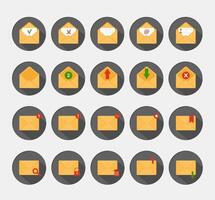 Mail envelopes icon set. Receiving SMS messages, notifications, invitations concept. vector