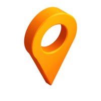 Highly detailed orange location marker showcasing navigation and mapping concepts png