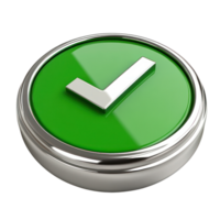 Green check mark symbol representing confirmation or approval in a simple design png