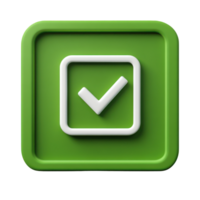 Green check mark icon indicating completion or approval in a digital format png