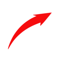 Red arrow pointing upwards with a bold design suitable for various graphic uses png