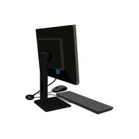 a computer monitor and keyboard are shown with mouse on a white background vector