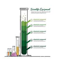 Graduated Cylinder Infographics concept, Education concept for Chemical infographic, Lab data, presentation Science, experiment report. vector
