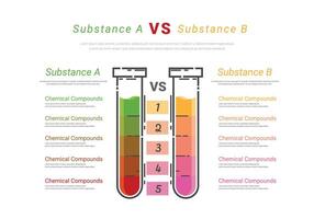 Test Tube illustration for versus or compare and comparison concept, can used for Science, education. vector
