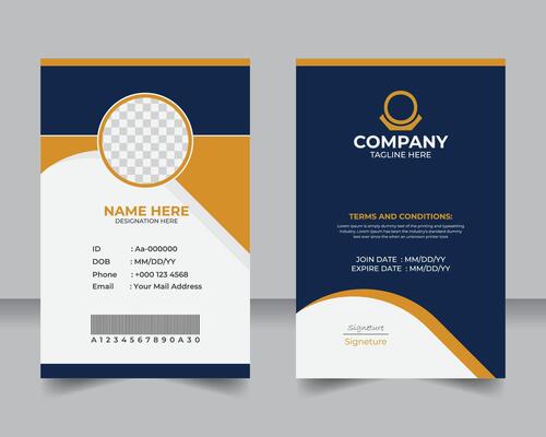 Clean and Modern Employee ID Card, Corporate Design with a Professional Look, Custom Corporate Staff ID Badge, Sleek, Modern, and Easy to Personalize